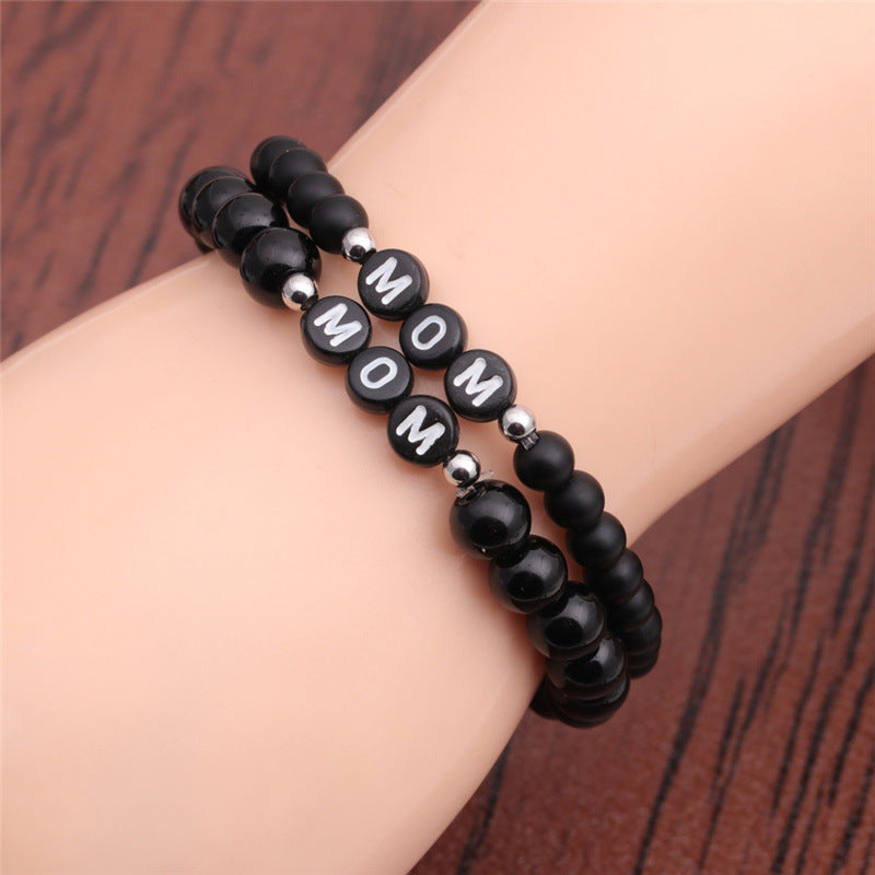 Wholesale Mother's Day Letter Stone Beads Bracelet